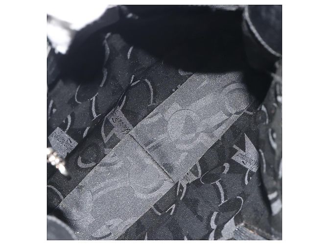 Borsa a Spalla Salvatore Ferragamo Gancini in Pelle Nera Argento Auth BA14216 Nero - vista 17