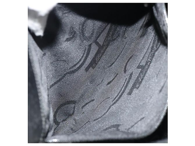 Borsa a Spalla Salvatore Ferragamo Gancini in Pelle Nera Argento Auth BA14216 Nero - vista 21