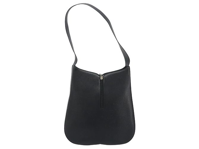 Borsa a Spalla Salvatore Ferragamo Gancini in Pelle Nera Argento Auth BA14216 Nero - vista 3