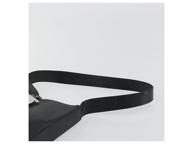 Borsa a Spalla Salvatore Ferragamo Gancini in Pelle Nera Argento Auth BA14216 Nero - vista 8