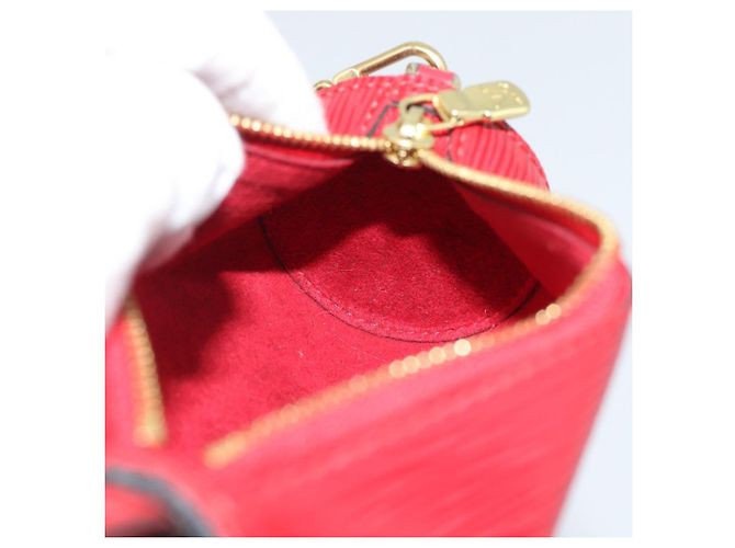 LOUIS VUITTON Epi Soufflot Pouch Accessory Pouch Rosso LV Auth ep15641 - vista 19