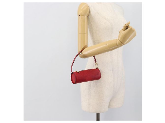 LOUIS VUITTON Epi Soufflot Pouch Accessory Pouch Rosso LV Auth ep15641 - vista 21
