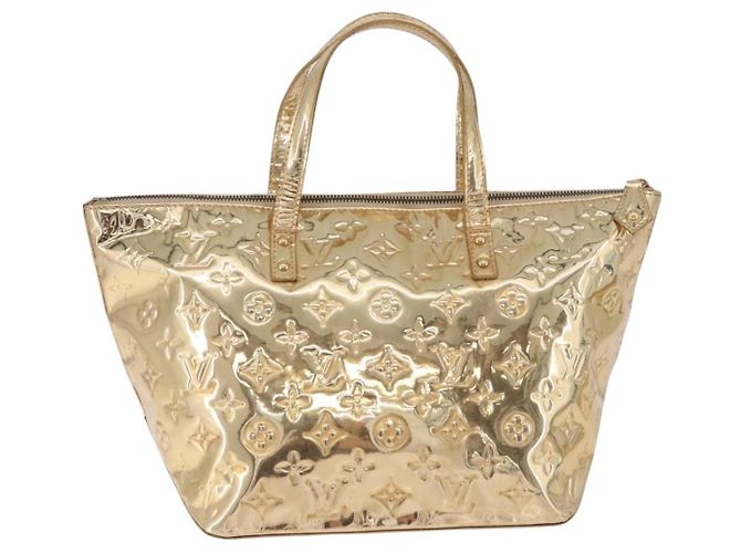 LOUIS VUITTON Monogram Miroir Bellevue PM Hand Bag Gold Dore M95762 Auth 193872 D'oro - vista 2