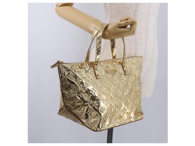 LOUIS VUITTON Monogram Miroir Bellevue PM Hand Bag Gold Dore M95762 Auth 193872 D'oro - vista 24