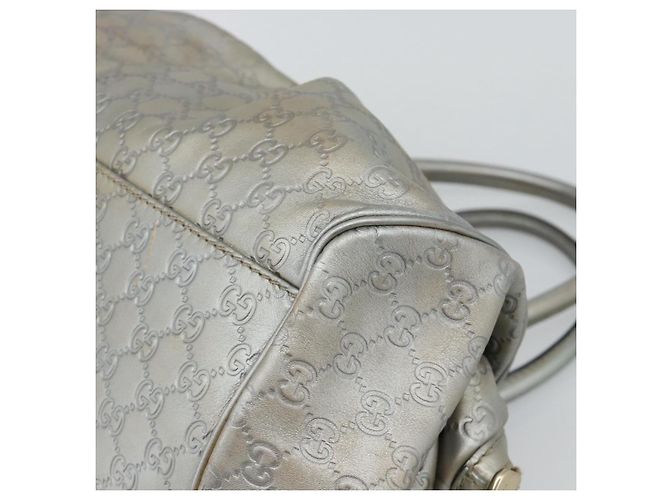 Borsa GUCCI GG Canvas Guccissima in Pelle 2way Argento Oro 223974 Auth bs36514 D'oro - vista 10