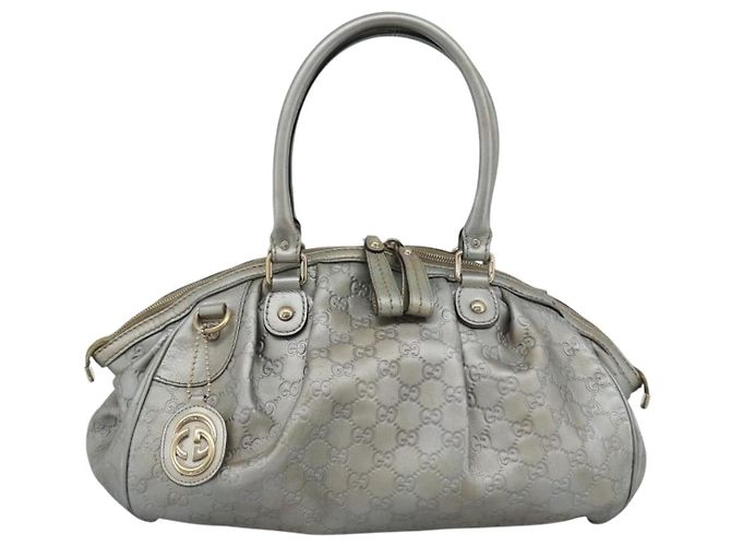 Borsa GUCCI GG Canvas Guccissima in Pelle 2way Argento Oro 223974 Auth bs36514 D'oro - vista 2