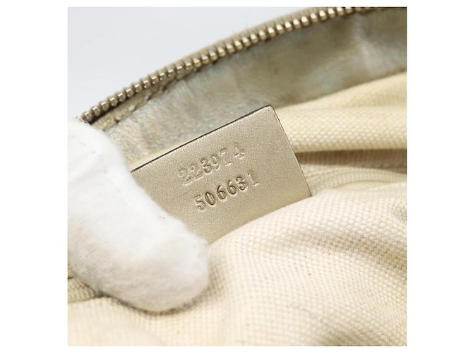 Borsa GUCCI GG Canvas Guccissima in Pelle 2way Argento Oro 223974 Auth bs36514 D'oro - vista 22