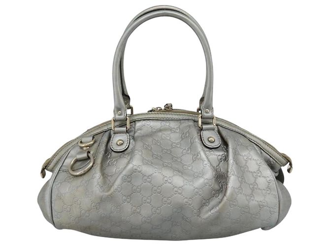 Borsa GUCCI GG Canvas Guccissima in Pelle 2way Argento Oro 223974 Auth bs36514 D'oro - vista 3