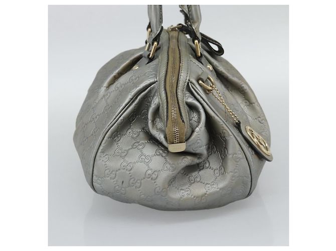 Borsa GUCCI GG Canvas Guccissima in Pelle 2way Argento Oro 223974 Auth bs36514 D'oro - vista 4