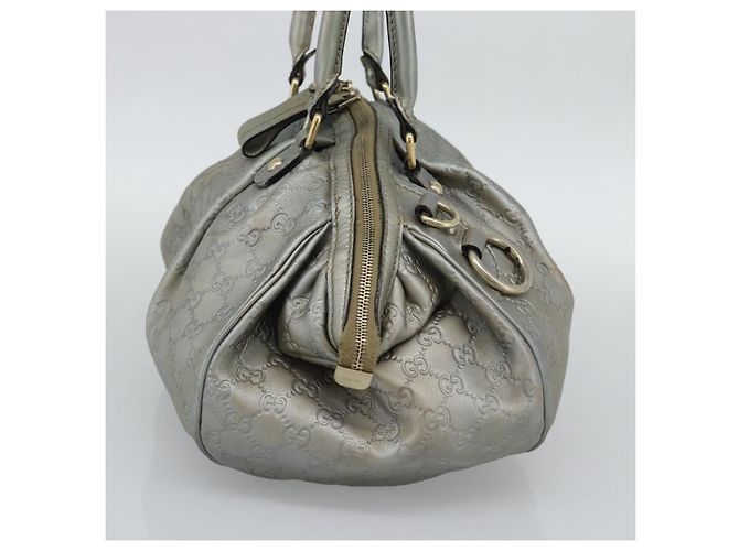 Borsa GUCCI GG Canvas Guccissima in Pelle 2way Argento Oro 223974 Auth bs36514 D'oro - vista 5