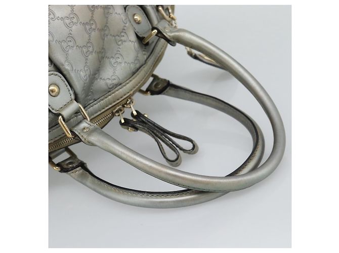 Borsa GUCCI GG Canvas Guccissima in Pelle 2way Argento Oro 223974 Auth bs36514 D'oro - vista 7