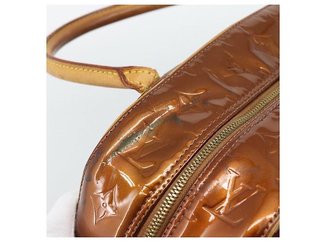 LOUIS VUITTON Monogram Vernis Tompkins Square Hand Bag Bronze M91103 Auth gh2241 Bronzo - vista 10