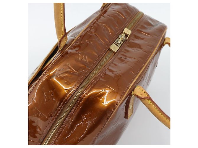 LOUIS VUITTON Monogram Vernis Tompkins Square Hand Bag Bronze M91103 Auth gh2241 Bronzo - vista 6