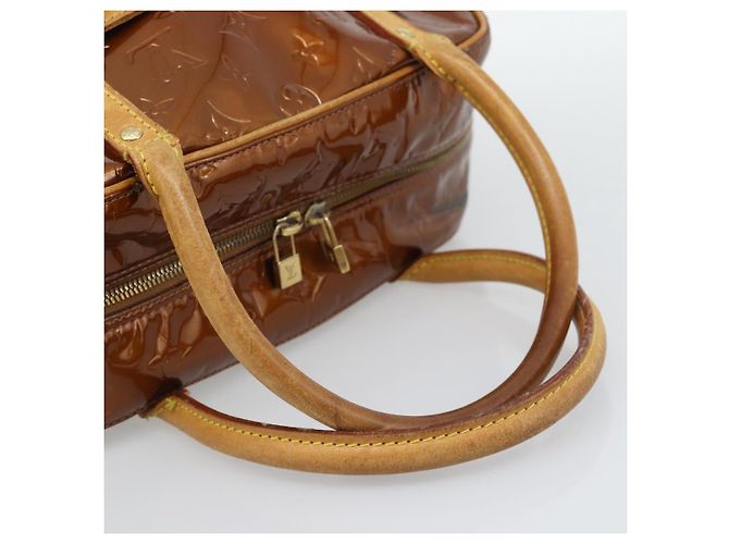 LOUIS VUITTON Monogram Vernis Tompkins Square Hand Bag Bronze M91103 Auth gh2241 Bronzo - vista 7
