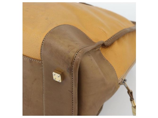 Borsa Boston LOEWE in pelle beige oro Auth bs36547 D'oro - vista 15