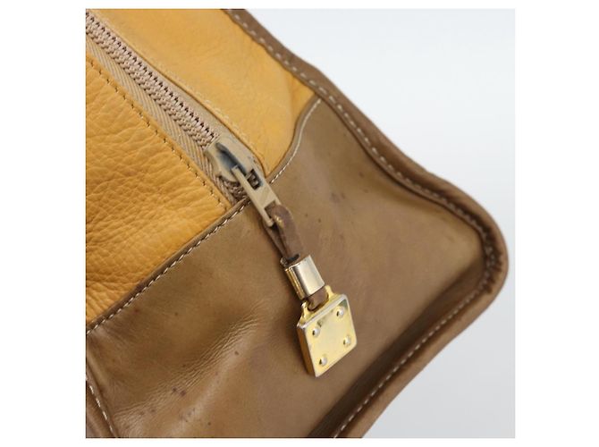 Borsa Boston LOEWE in pelle beige oro Auth bs36547 D'oro - vista 17