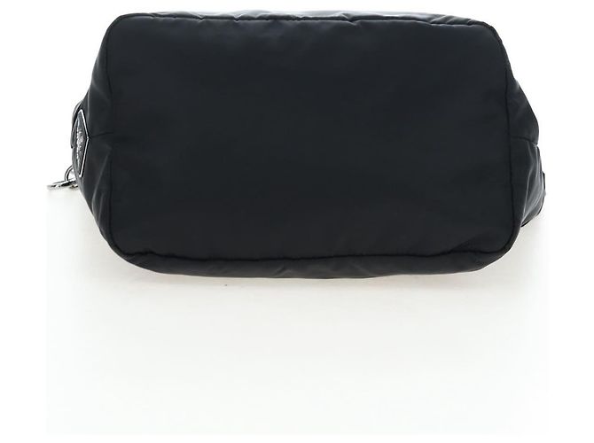 Borsa Reversibile PRADA Nylon 2way Nero Argento Auth 192253V - vista 12