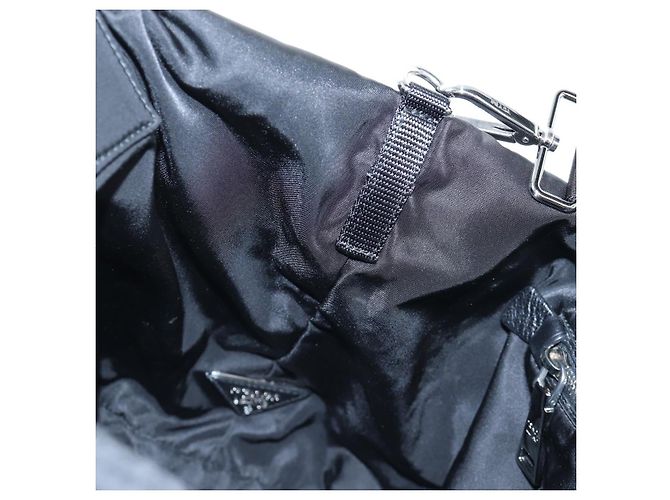 Borsa Reversibile PRADA Nylon 2way Nero Argento Auth 192253V - vista 22