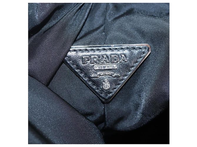 Borsa Reversibile PRADA Nylon 2way Nero Argento Auth 192253V - vista 23