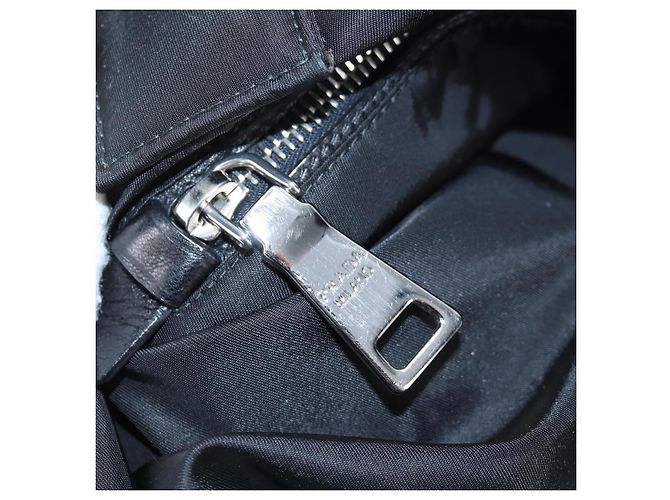 Borsa Reversibile PRADA Nylon 2way Nero Argento Auth 192253V - vista 25