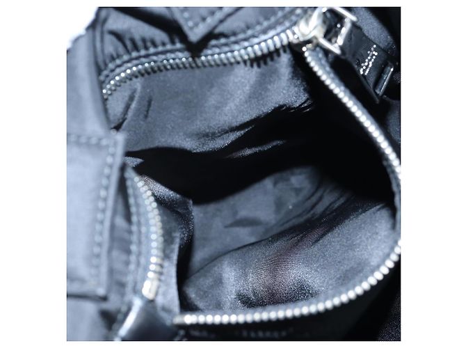 Borsa Reversibile PRADA Nylon 2way Nero Argento Auth 192253V - vista 26