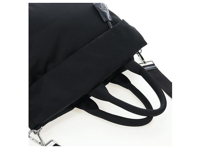 Borsa Reversibile PRADA Nylon 2way Nero Argento Auth 192253V - vista 6