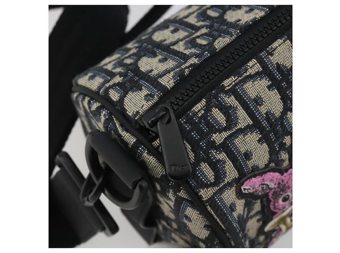 Borsa a tracolla Christian Dior Trotter Canvas Navy Auth 192430M Blu navy - vista 14