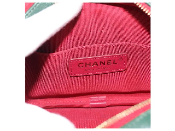 CHANEL Matelasse Chain Shoulder Bag Lamb Skin Green Gold CC Auth 192435SAM D'oro Verde - vista 15