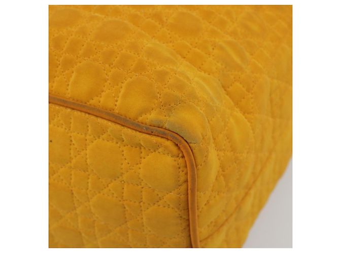 Borsa Christian Dior Lady Dior in tela, Oro giallo, Auth BA14726 - vista 12