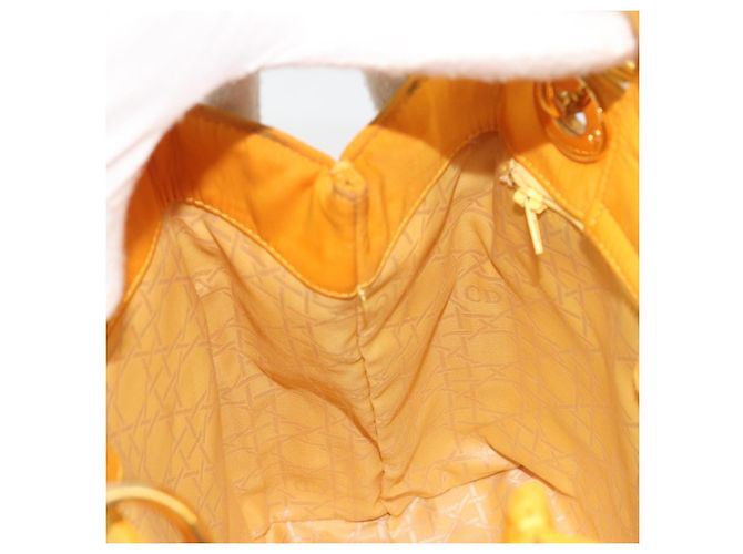Borsa Christian Dior Lady Dior in tela, Oro giallo, Auth BA14726 - vista 19
