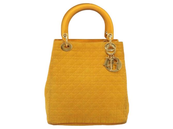 Borsa Christian Dior Lady Dior in tela, Oro giallo, Auth BA14726 - vista 2