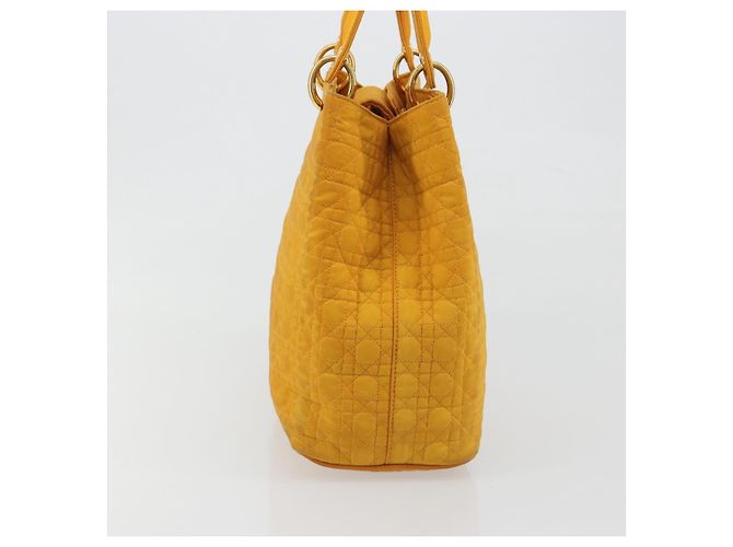 Borsa Christian Dior Lady Dior in tela, Oro giallo, Auth BA14726 - vista 5