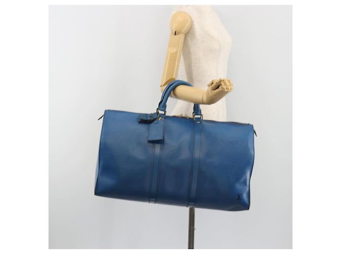 LOUIS VUITTON Epi Keepall 55 Boston Bag Blue M42955 LV Auth 191783A - vista 20