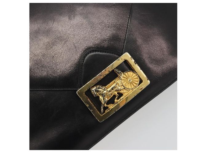 Céline CELINE Schultertasche aus Leder Schwarz Gold Auth bs36609 Golden - Ansicht 16