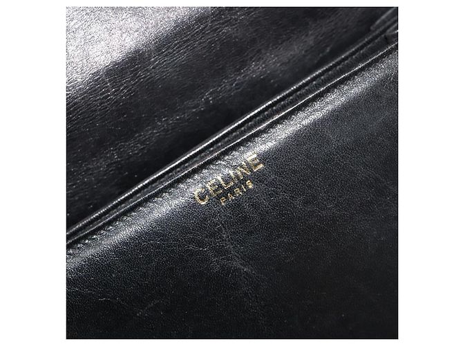 Céline CELINE Schultertasche aus Leder Schwarz Gold Auth bs36609 Golden - Ansicht 18