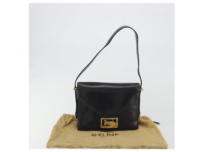 Céline CELINE Schultertasche aus Leder Schwarz Gold Auth bs36609 Golden - Ansicht 26