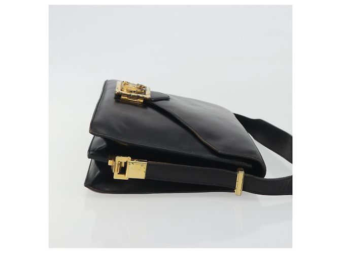 Céline CELINE Schultertasche aus Leder Schwarz Gold Auth bs36609 Golden - Ansicht 4