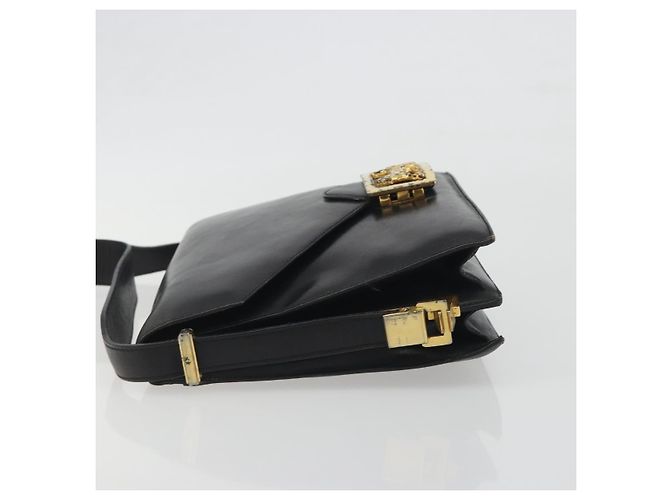 Céline CELINE Schultertasche aus Leder Schwarz Gold Auth bs36609 Golden - Ansicht 5