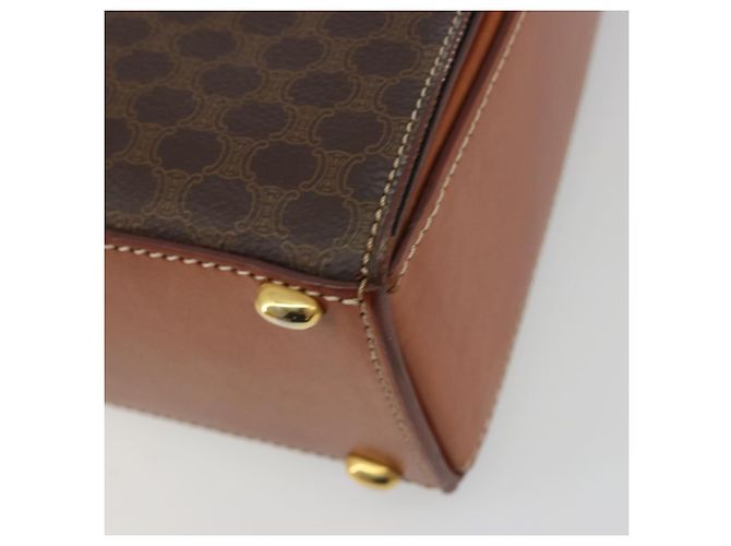 Céline Borsa CELINE Macadam Canvas PVC Pelle 2way Marrone Oro Auth 193909A D'oro - vista 14