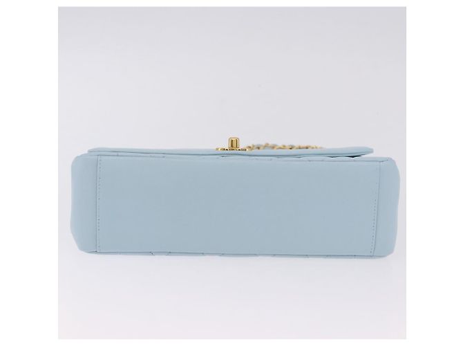 CHANEL Matelasse Chain Shoulder Bag Lamb Skin Light Blue Gold CC Auth 195324V D'oro Blu chiaro - vista 9