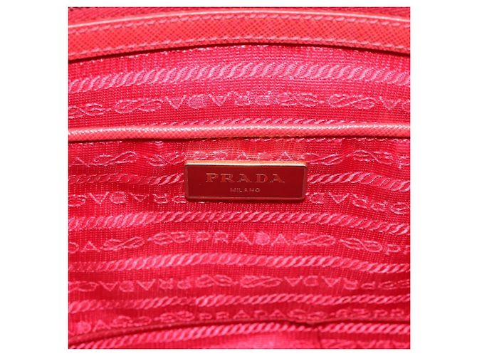 Saffiano Borsa a mano PRADA in pelle Safiano Rosso Oro Auth bs36426V D'oro - vista 15
