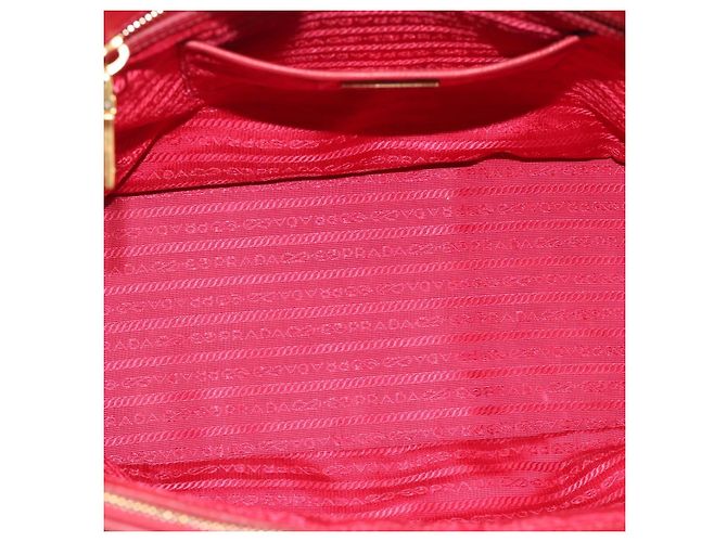 Saffiano Borsa a mano PRADA in pelle Safiano Rosso Oro Auth bs36426V D'oro - vista 16