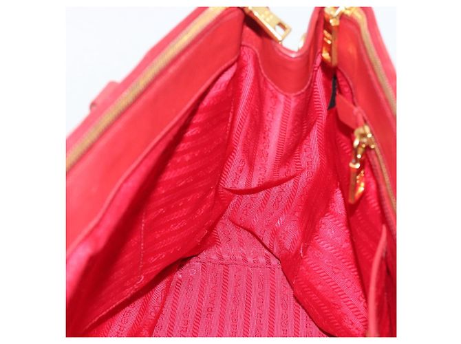 Saffiano Borsa a mano PRADA in pelle Safiano Rosso Oro Auth bs36426V D'oro - vista 18