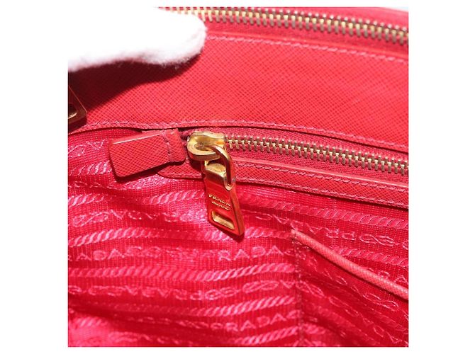 Saffiano Borsa a mano PRADA in pelle Safiano Rosso Oro Auth bs36426V D'oro - vista 19