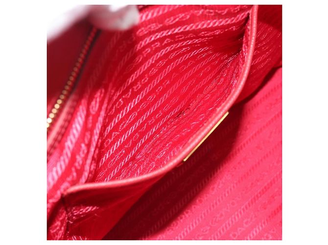 Saffiano Borsa a mano PRADA in pelle Safiano Rosso Oro Auth bs36426V D'oro - vista 21