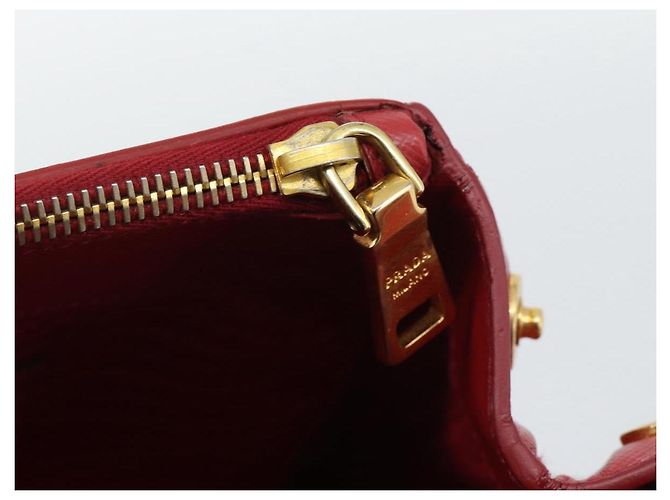 Saffiano Borsa a mano PRADA in pelle Safiano Rosso Oro Auth bs36426V D'oro - vista 24