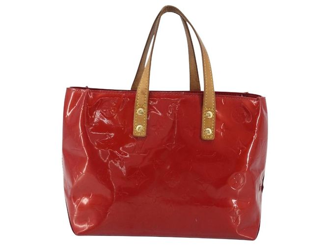 LOUIS VUITTON Monogram Vernis Reade PM Hand Bag Red Rouge M91088 LV Auth hk3973 Rosso - vista 2