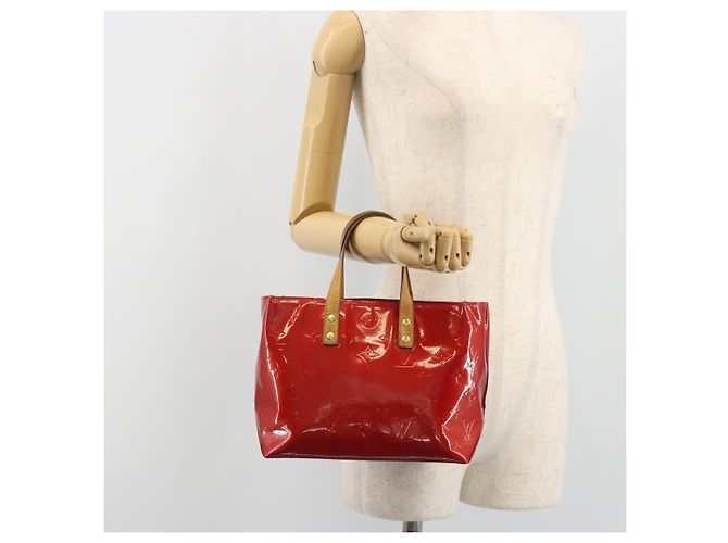 LOUIS VUITTON Monogram Vernis Reade PM Hand Bag Red Rouge M91088 LV Auth hk3973 Rosso - vista 24