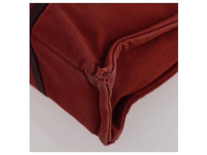 Hermès Borsa HERMES Canvas 2 Set Rosso Nero Auth bs36352 - vista 16