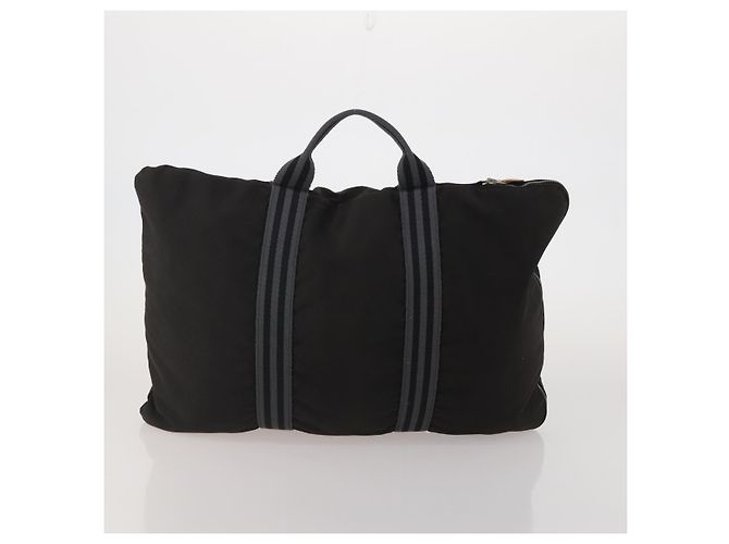 Hermès Borsa HERMES Canvas 2 Set Rosso Nero Auth bs36352 - vista 3